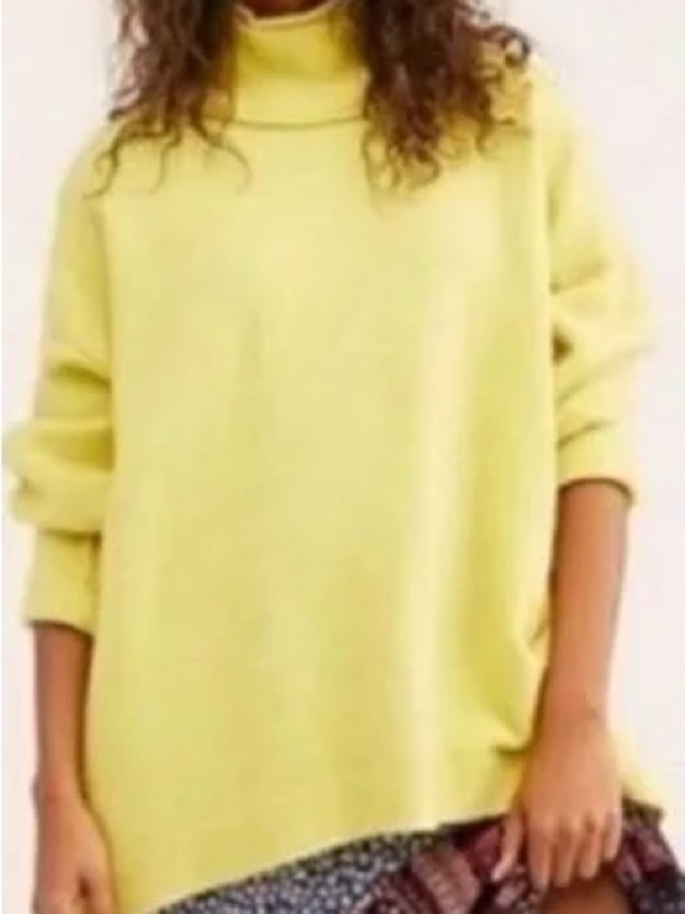 Free People Ottoman Slouchy Tunic Sweater in Yellow
